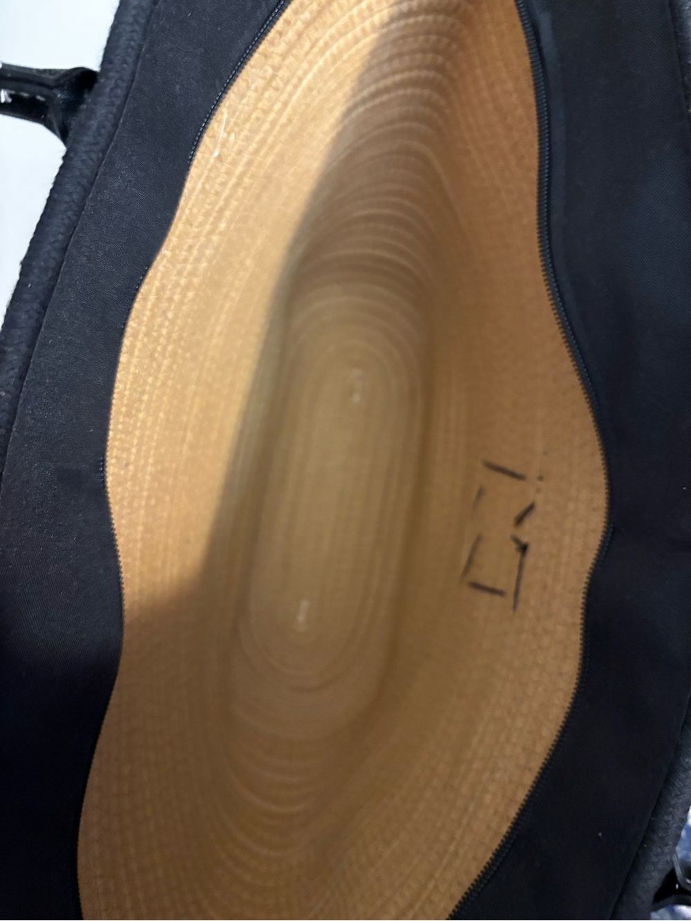 Brand new upscale Two-Tone Straw Tote in Tan and Black - Picture 6 of 8